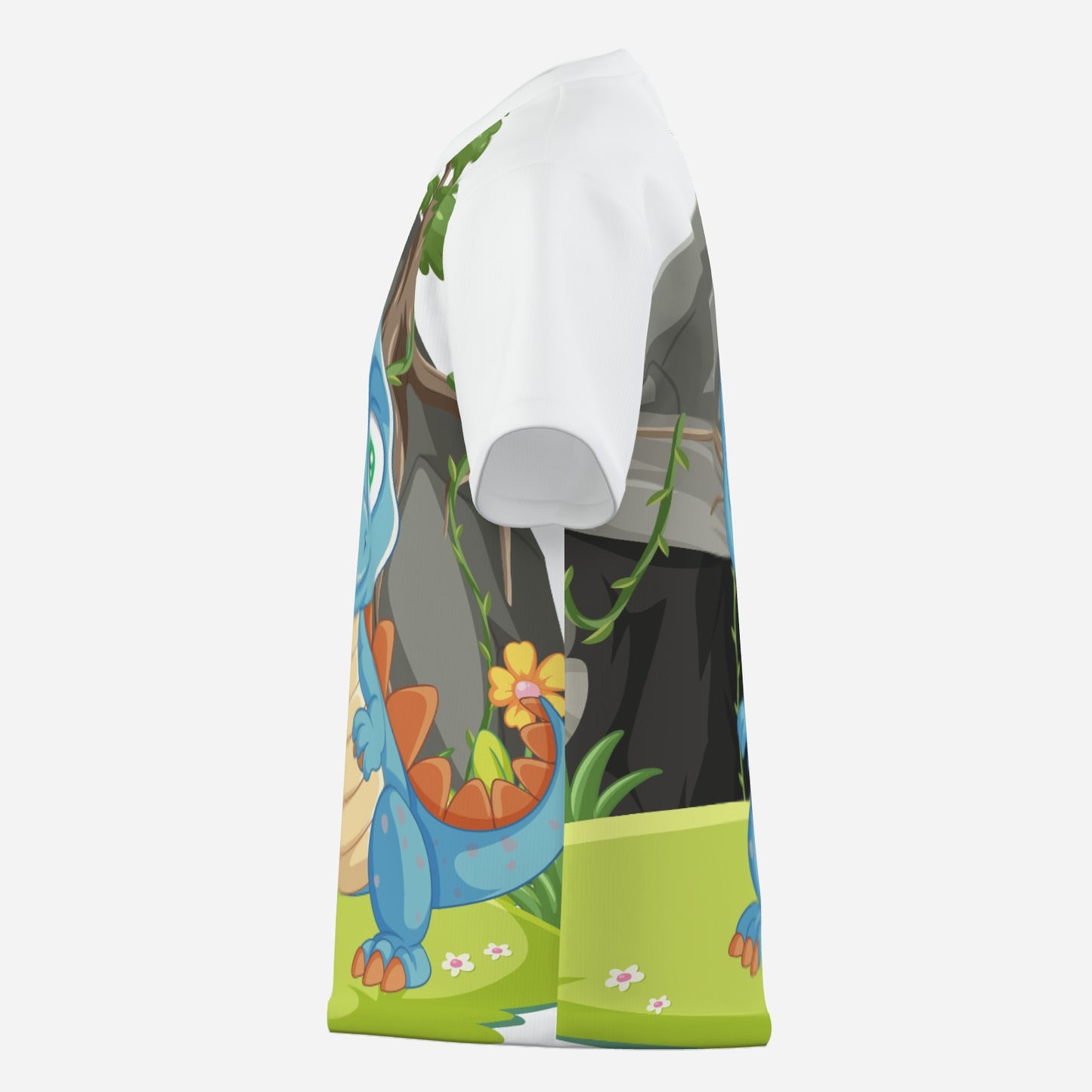 Lustiges Kinder Dino T-Shirt aus Baumwolle Imitat
