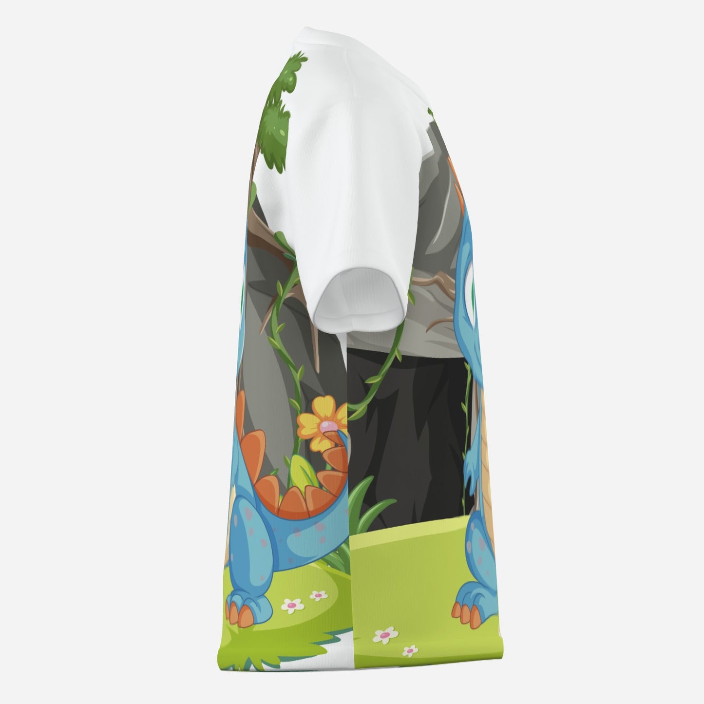 Lustiges Kinder Dino T-Shirt aus Baumwolle Imitat