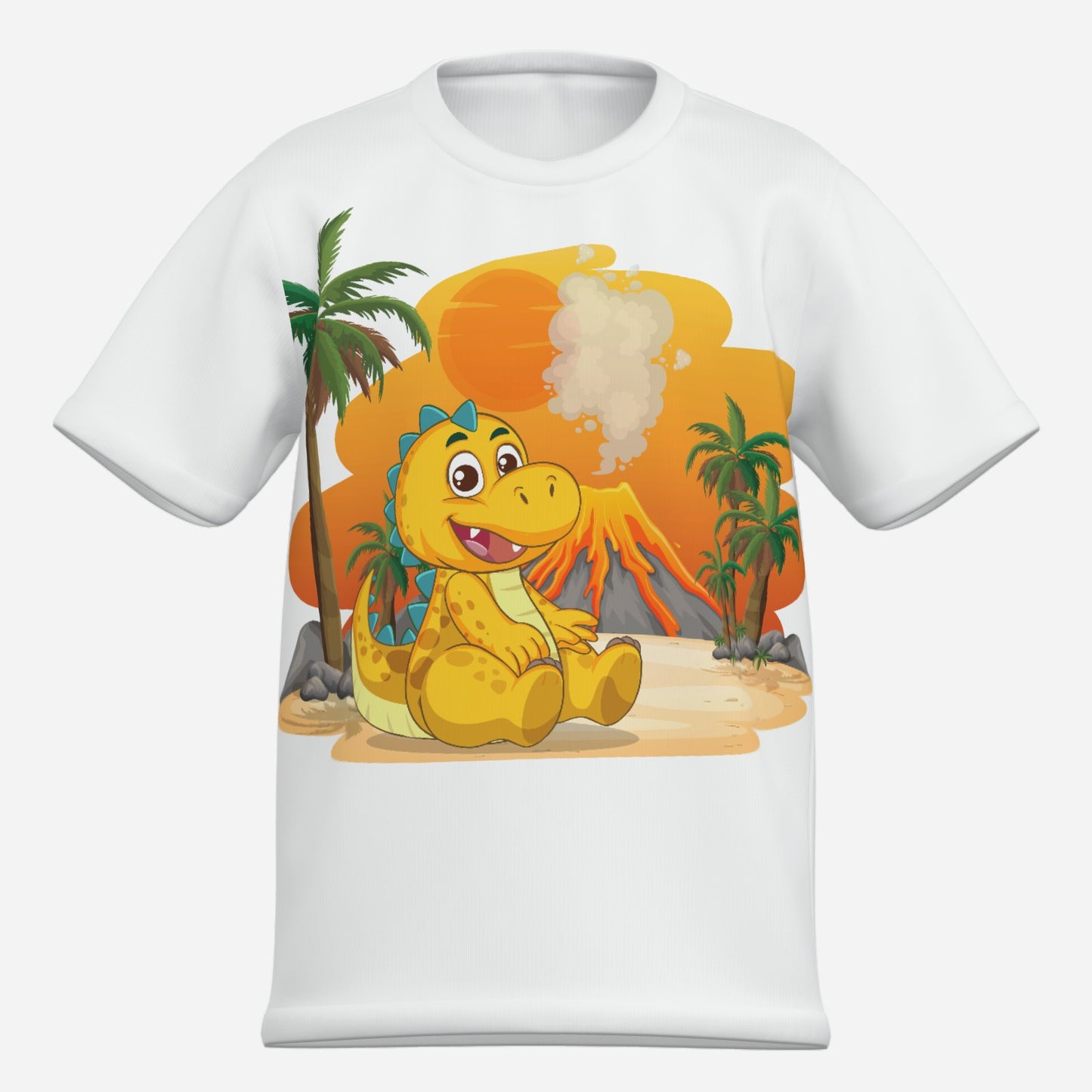 Lustiges Kinder Dino T-Shirt aus Baumwolle Imitat