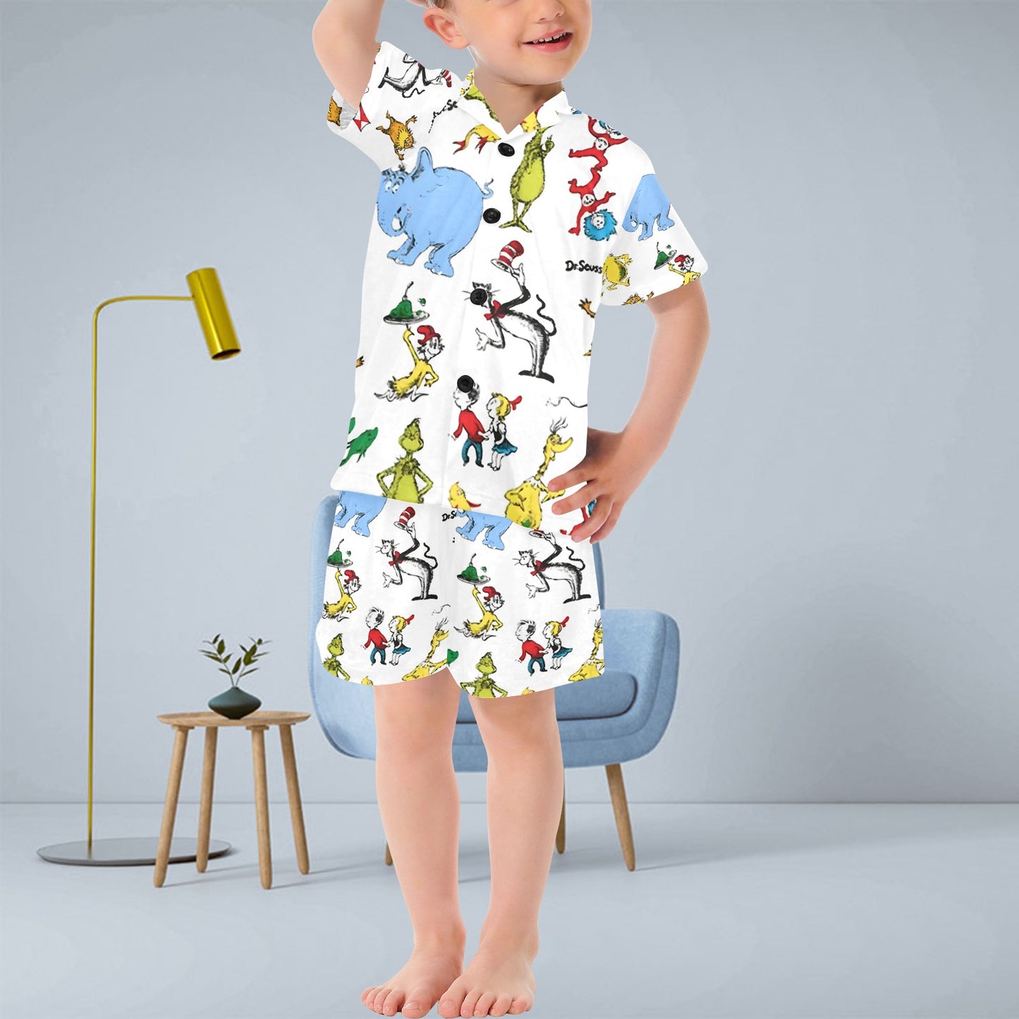 A Little Dr. Seuss V-Neck Short Pyjama Set