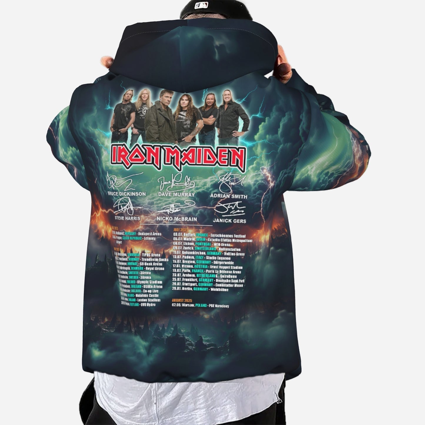 Iron Maiden Men's Hoodie with Pocket-Air Layer 200 GSM