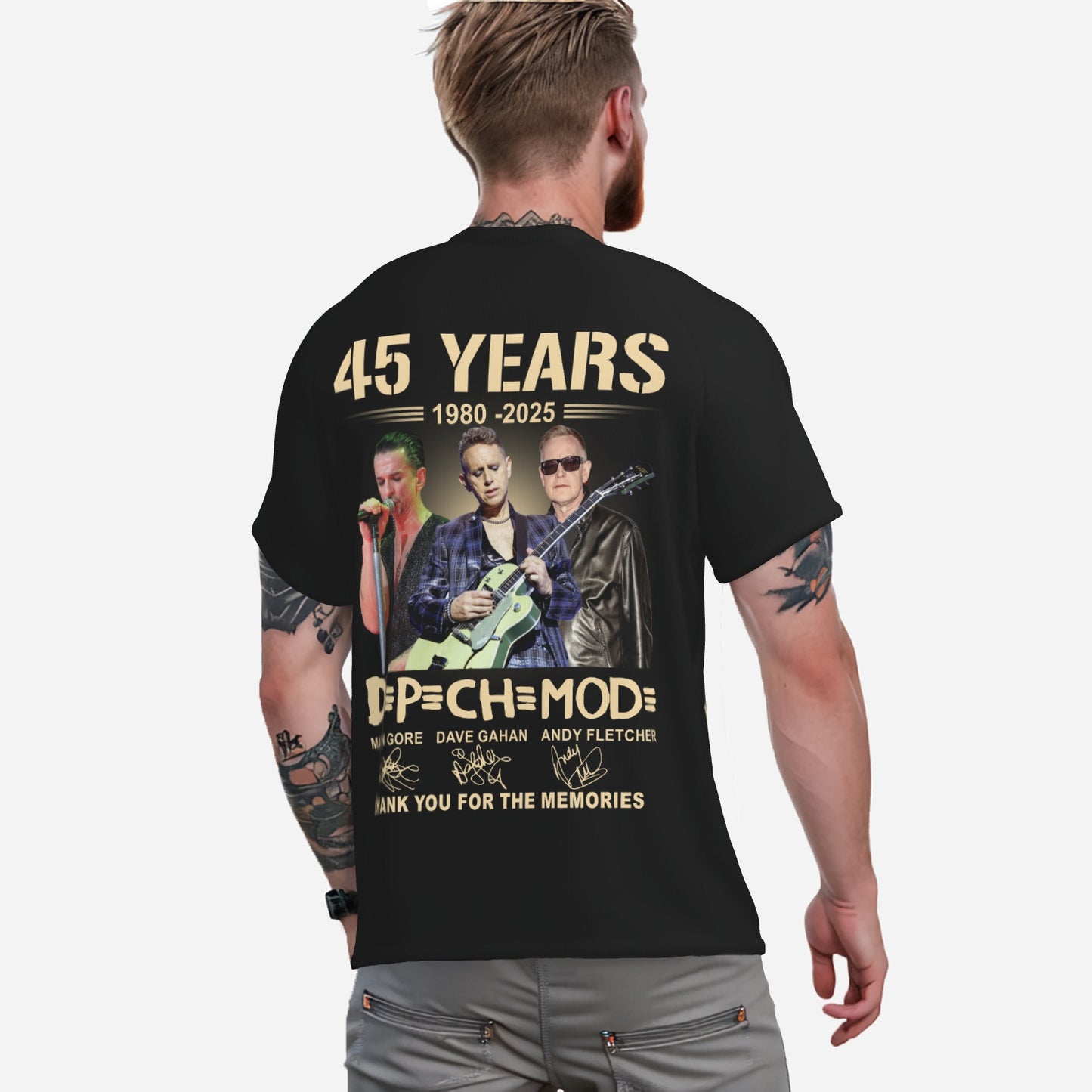 Depeche Mode Men's Patchwork Athletic T-Shirt-Imitation Cotton 170 GSM