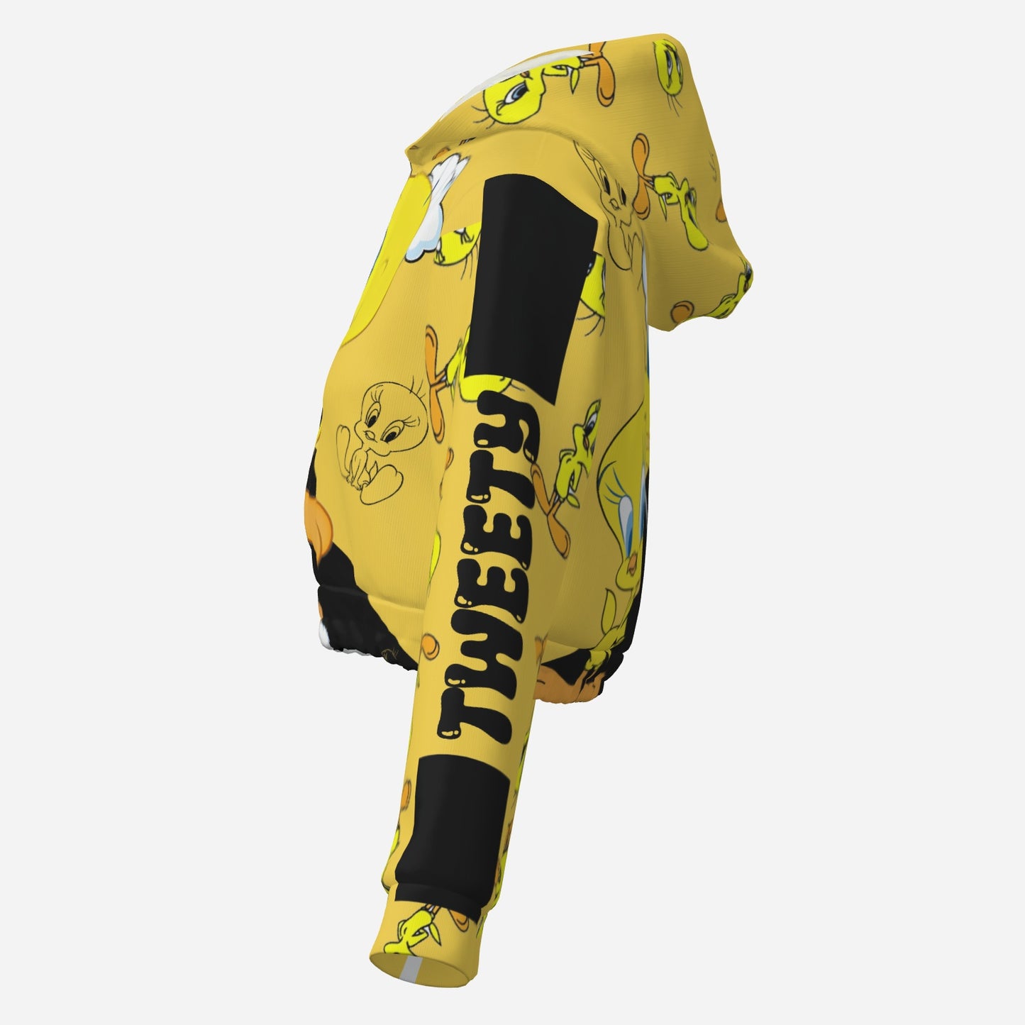 Tweety Women's Crop Hooded Jacket Tops-Air Layer 230 GSM