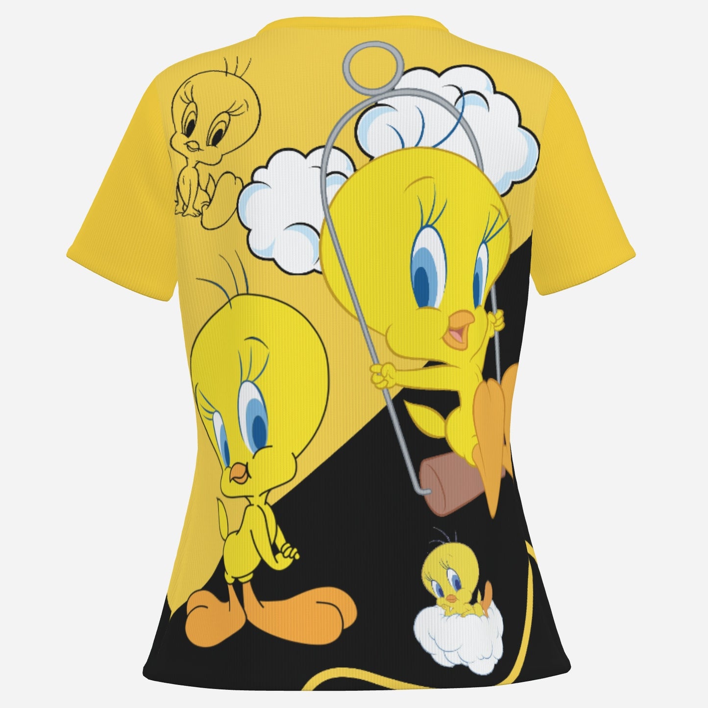 Tweety Women's Slim T-Shirt Button Closure-Imitation Cotton 170 GSM