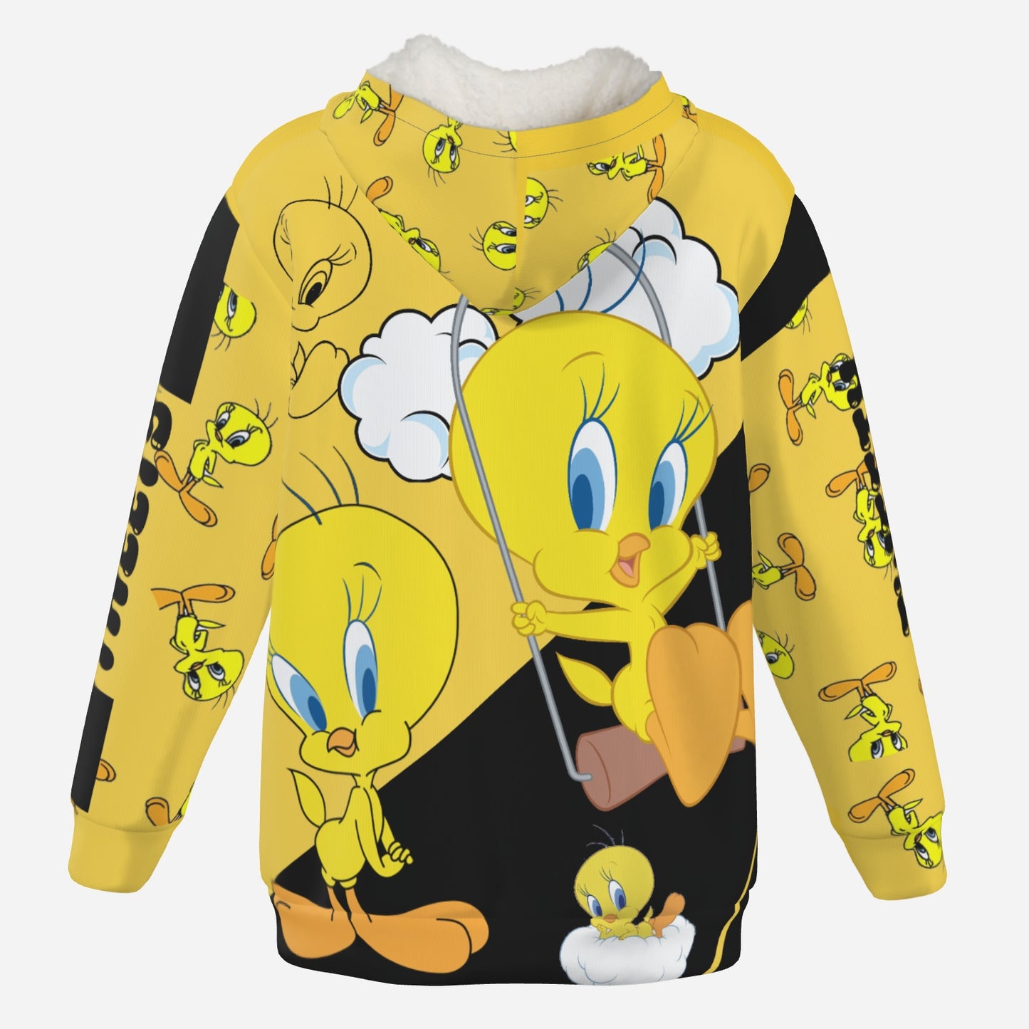 Tweety Men's Thicken Fleece Full-Zip Hoodie