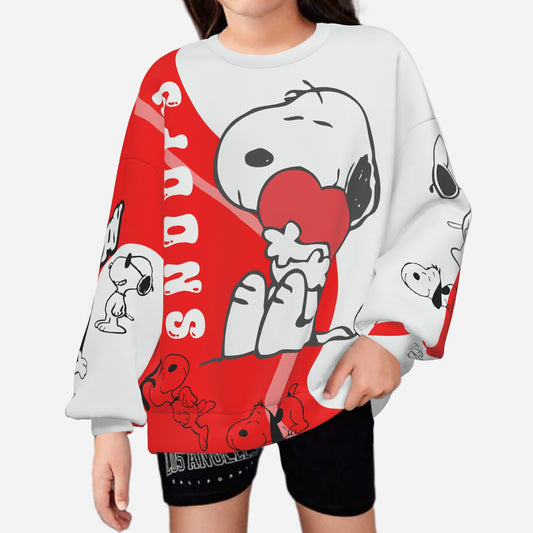 Snoopy Girl's Sweatshirt O Neck-Air Layer 230 GSM