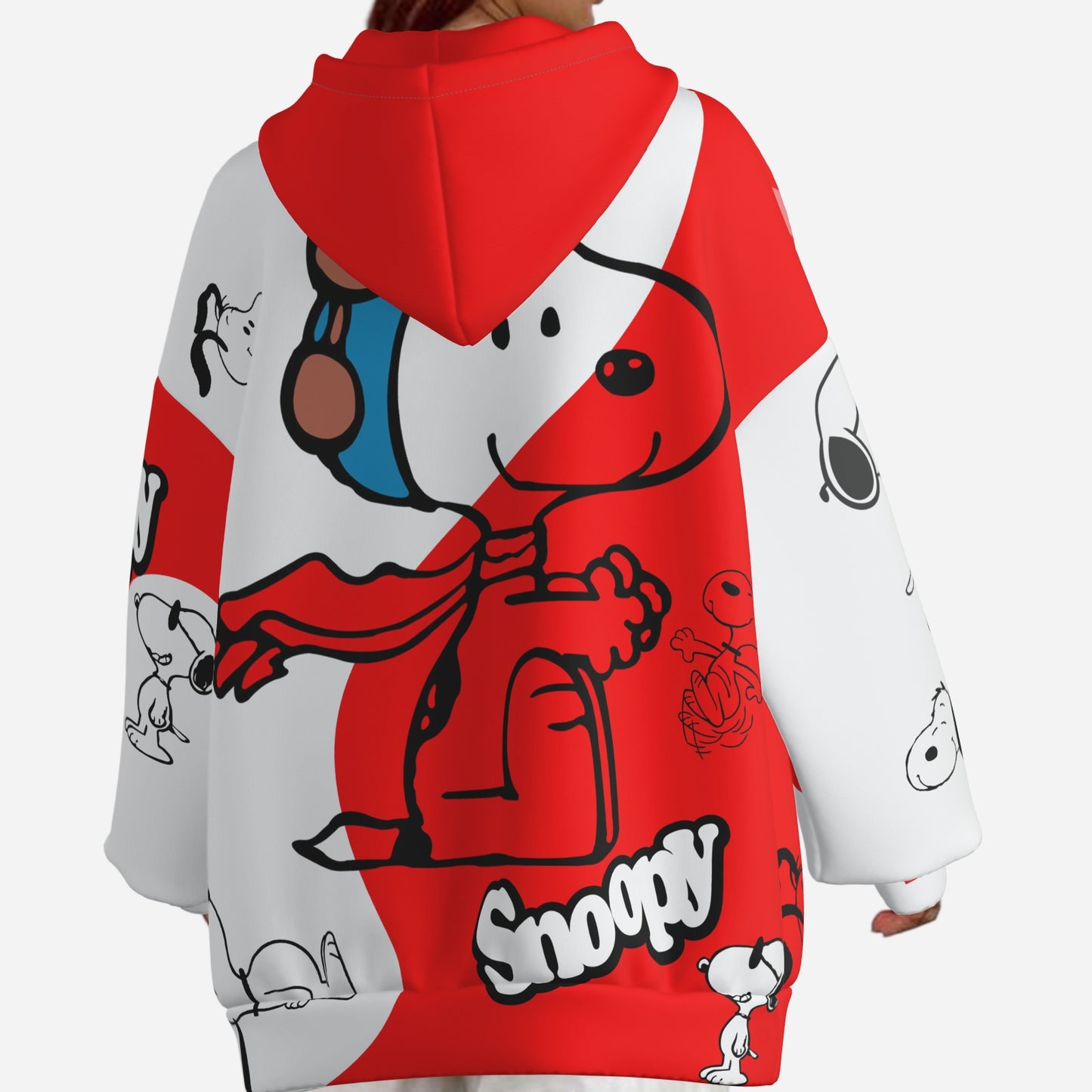 Snoopy Women's Full-Zip Hoodie Jacket-Air Layer 230 GSM