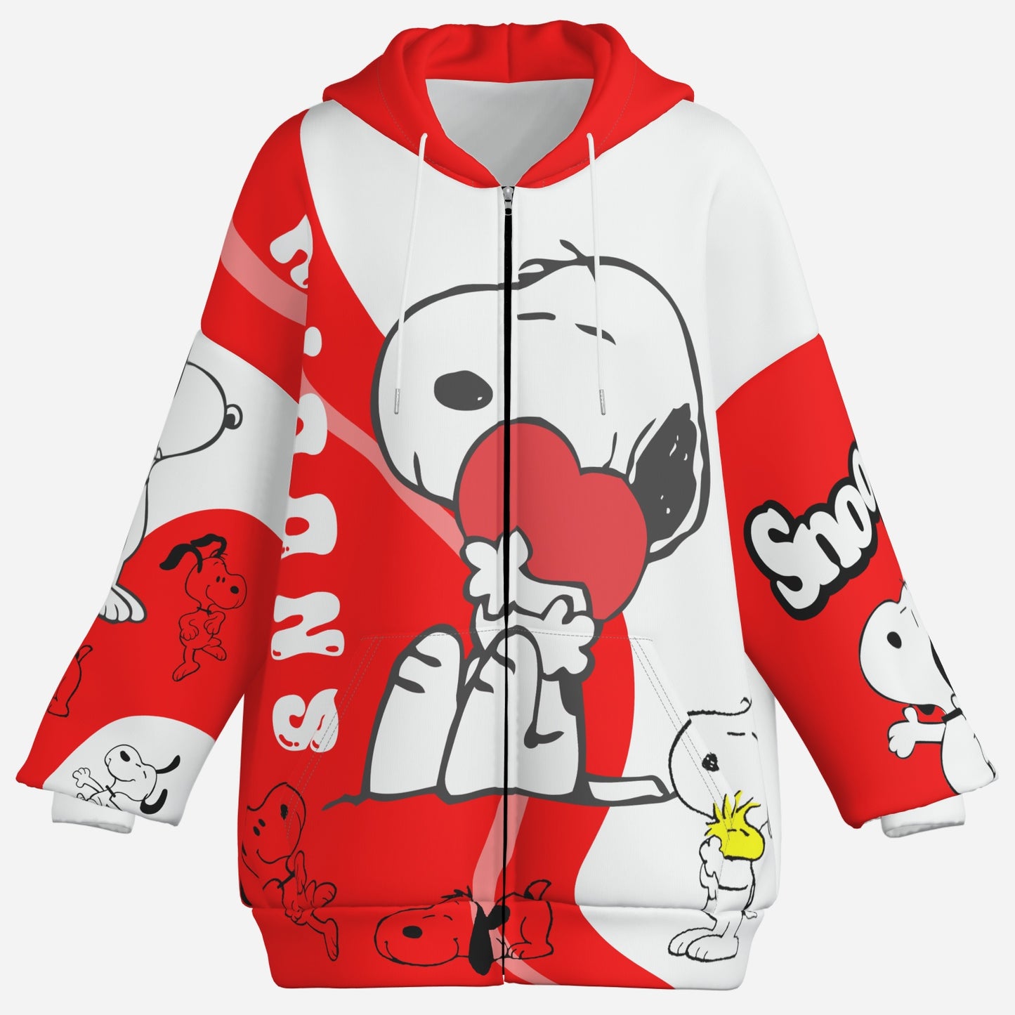 Snoopy Women's Full-Zip Hoodie Jacket-Air Layer 230 GSM