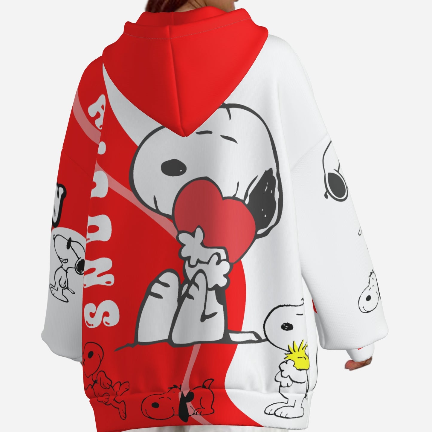Snoopy  Women's Full-Zip Hoodie Jacket-Air Layer 230 GSM