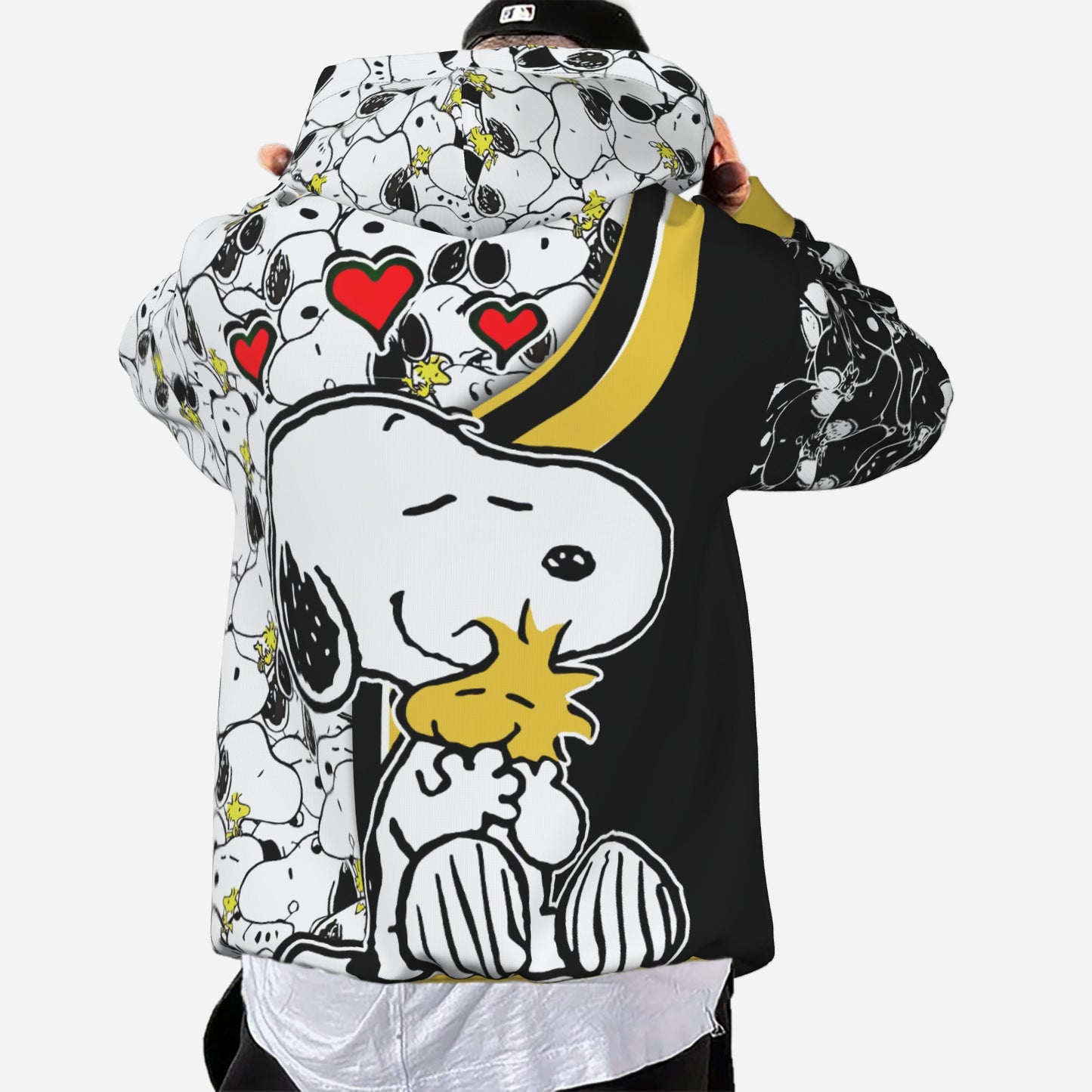 Snoopy Men's Hoodie with Pocket-Air Layer 200 GSM