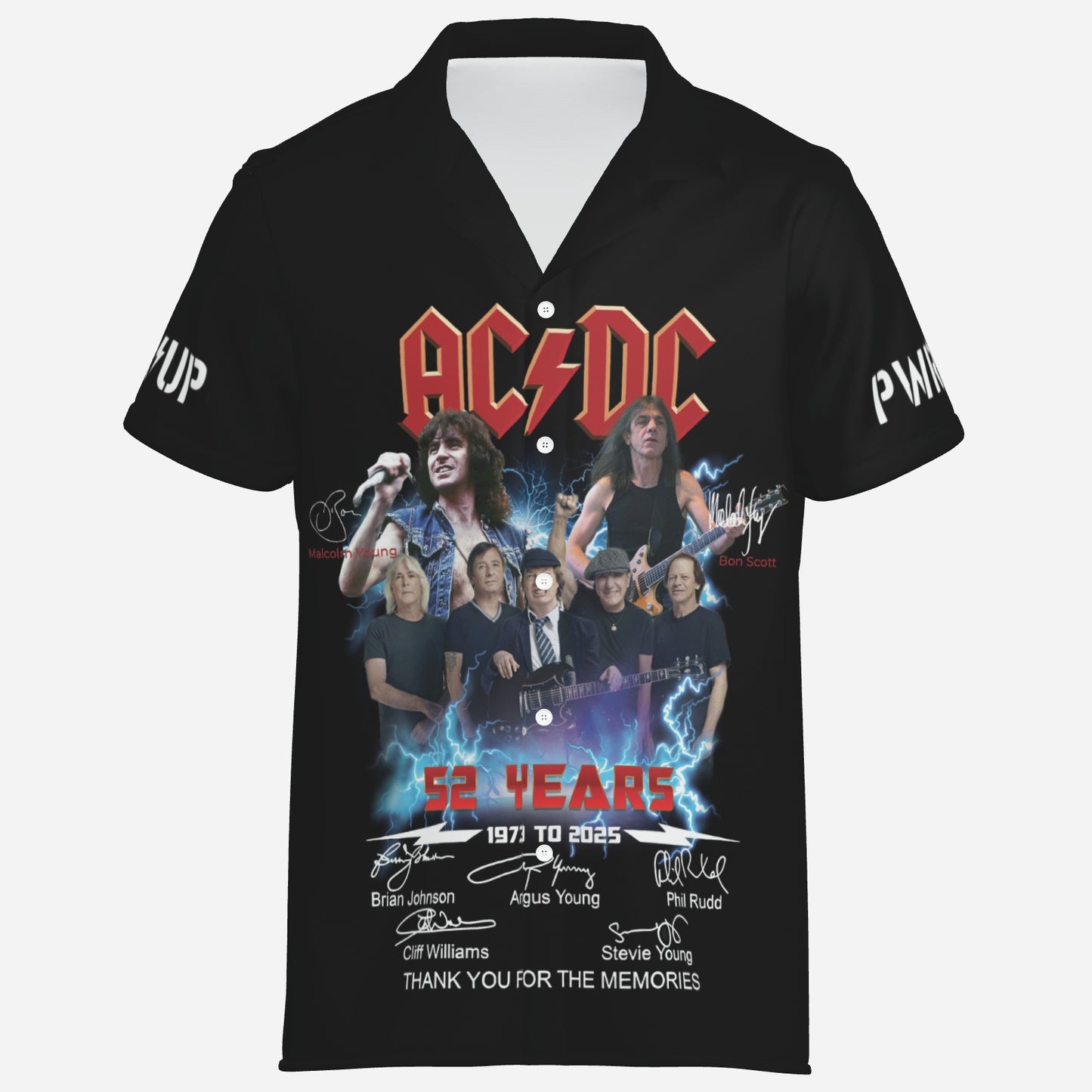 AC/DC PWR UP Men's Lapel Hawaiian Shirt