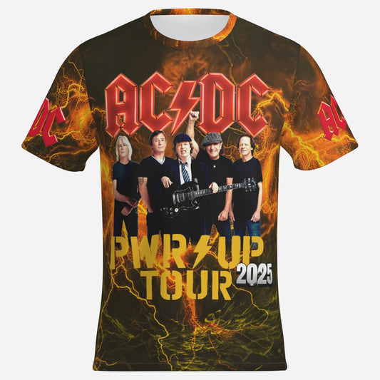 AC/DC PWR UP Men's T-Shirt Short Sleeve-Imitation Cotton 170 GSM