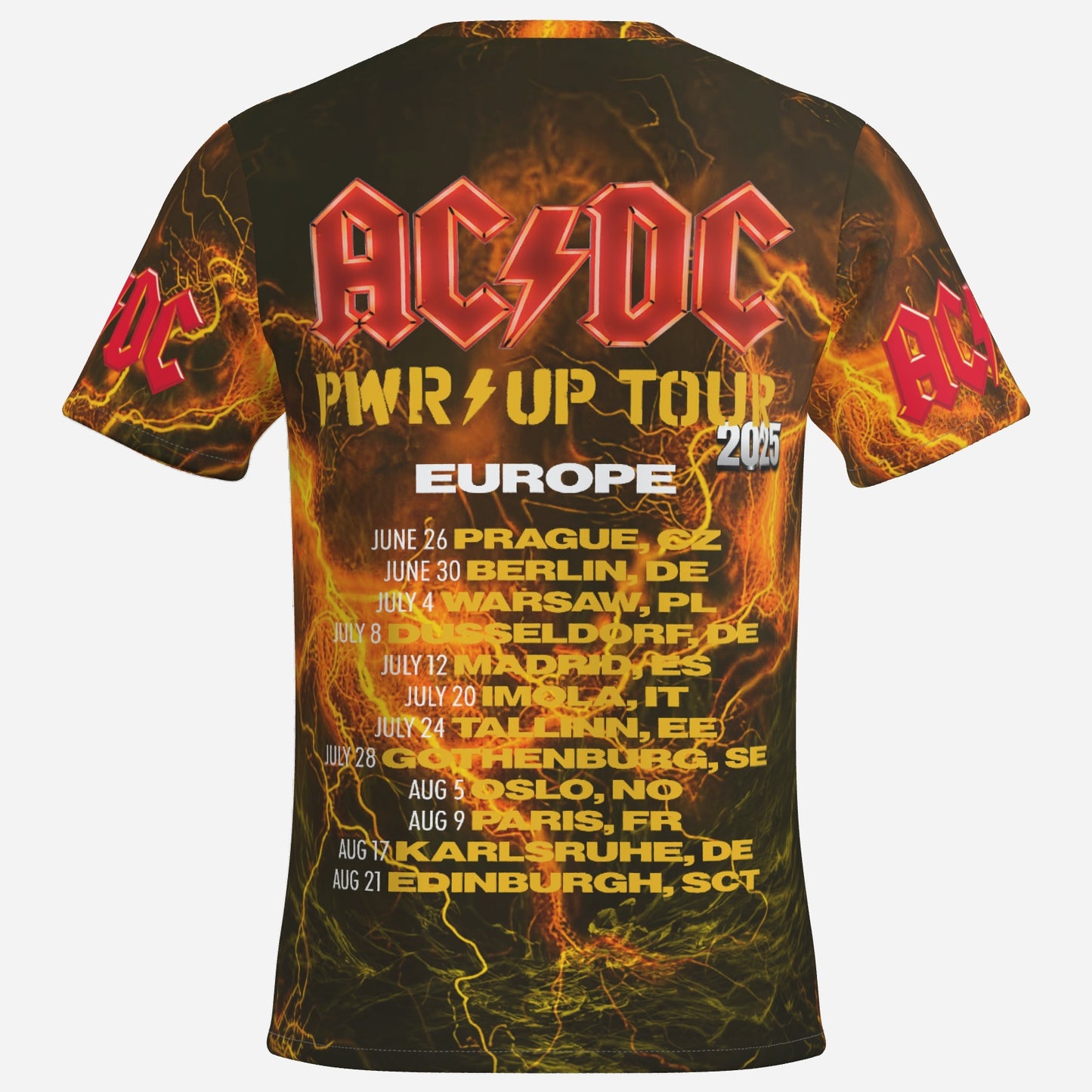 AC/DC PWR UP TOUR  Men's T-Shirt Short Sleeve-Imitation Cotton 170 GSM