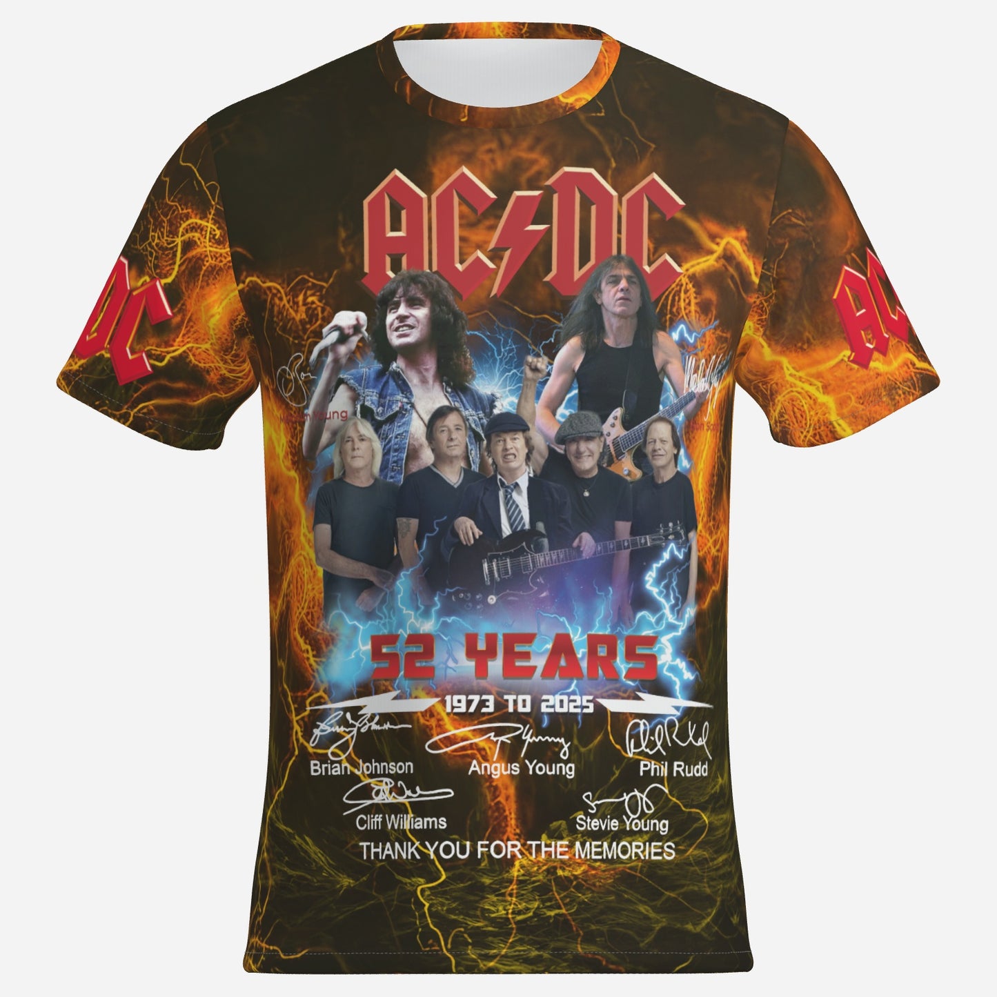 AC/DC PWR UP Men's T-Shirt Short Sleeve-Imitation Cotton 170 GSM