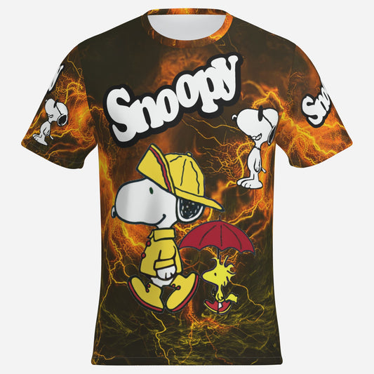 Snoopy Men's T-Shirt Short Sleeve-Imitation Cotton 170 GSM