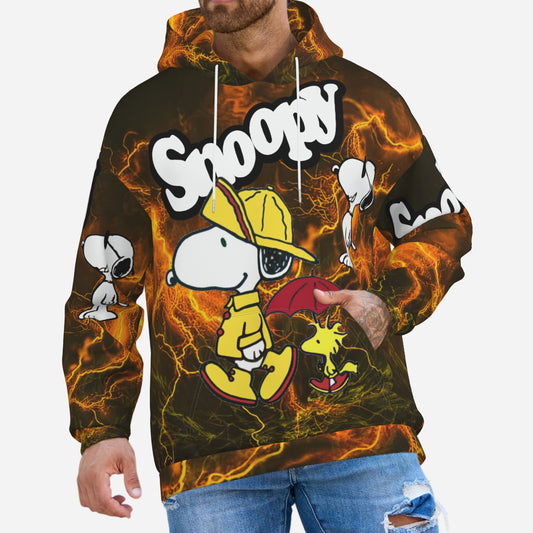 Snoopy Men's Hoodie with Pocket-Air Layer 200 GSM