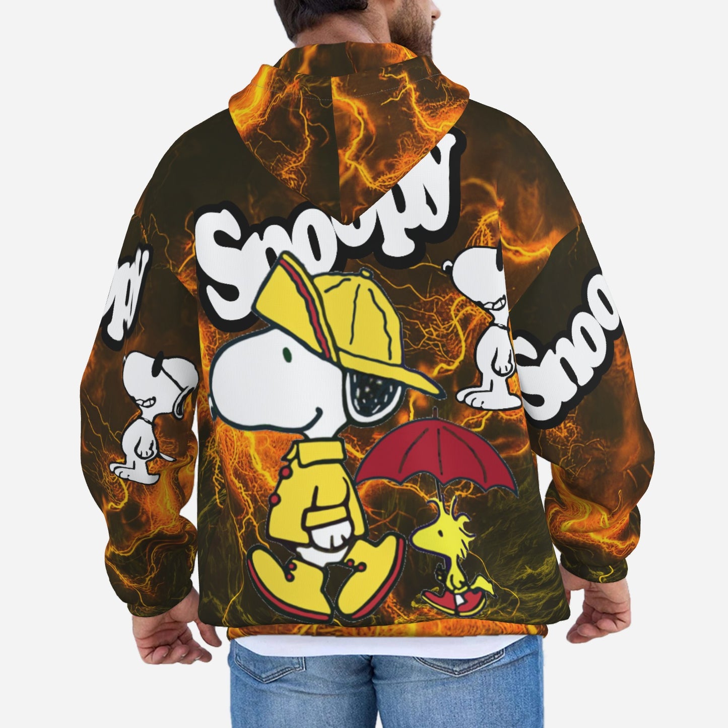 Snoopy Men's Hoodie with Pocket-Air Layer 200 GSM