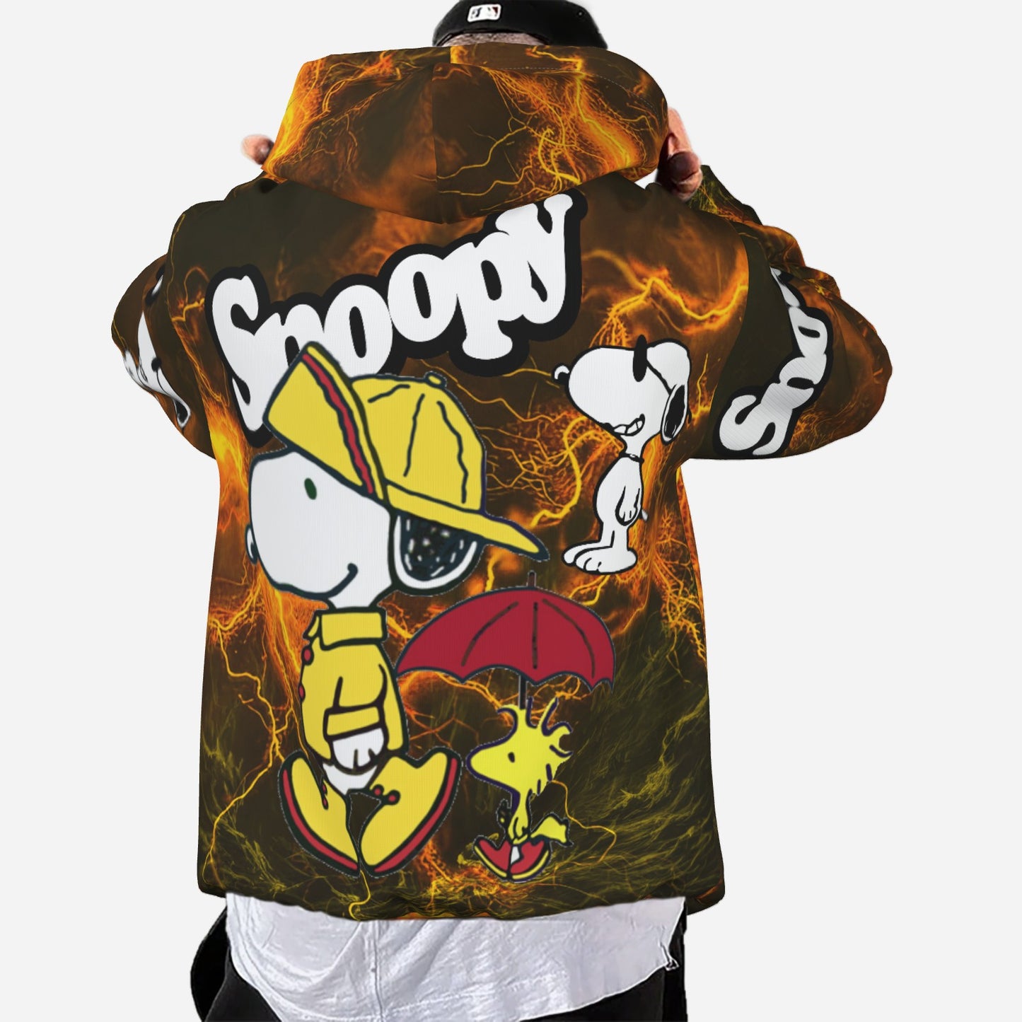 Snoopy Men's Hoodie with Pocket-Air Layer 200 GSM