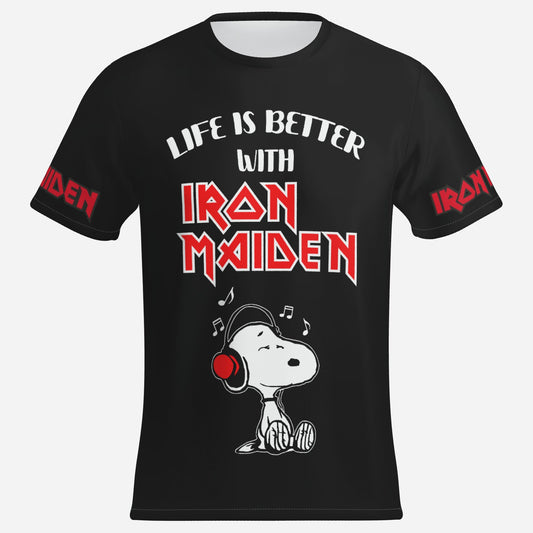 Iron Maiden Men's T-Shirt Short Sleeve-Imitation Cotton 170 GSM