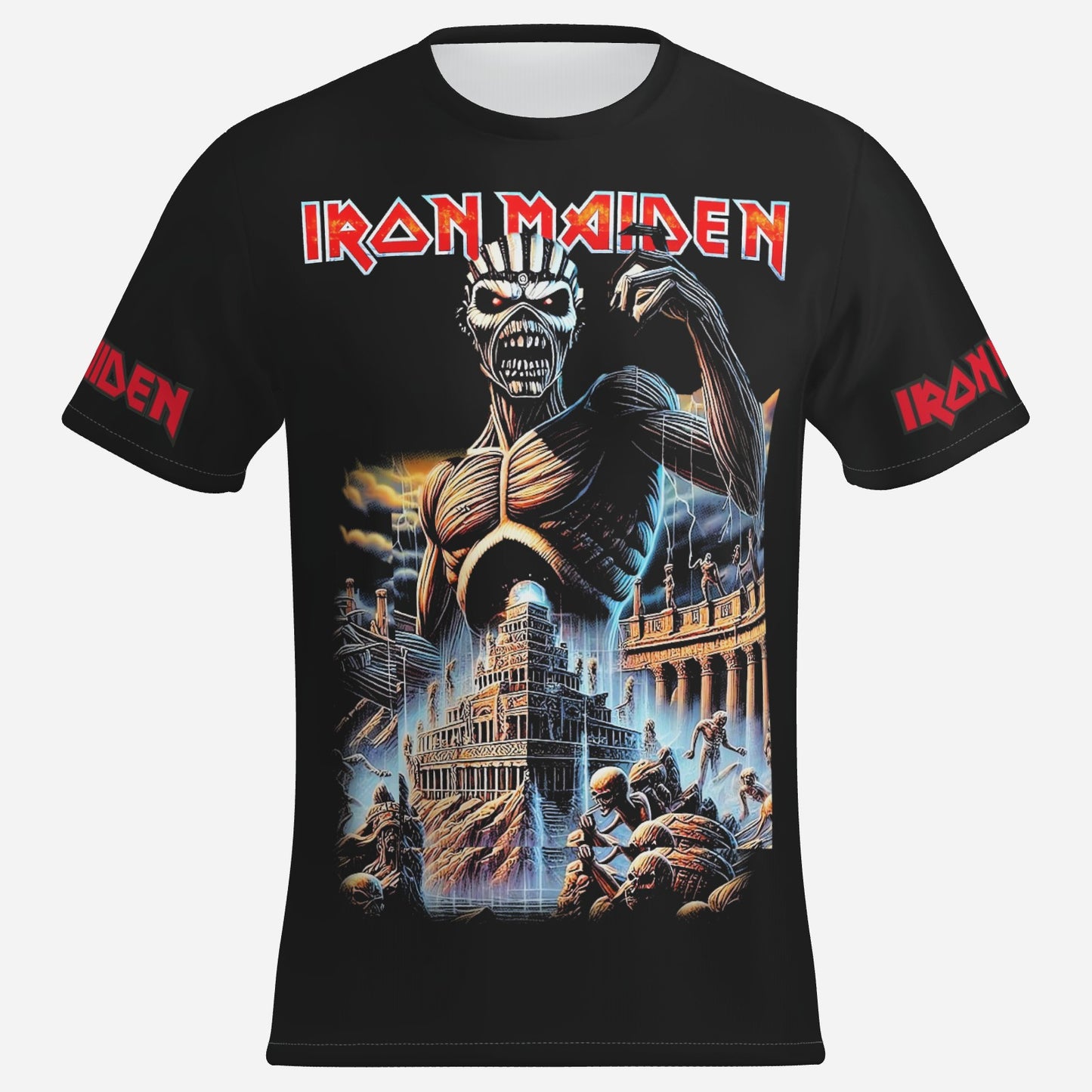 Iron Maiden Men's T-Shirt Short Sleeve-Imitation Cotton 170 GSM
