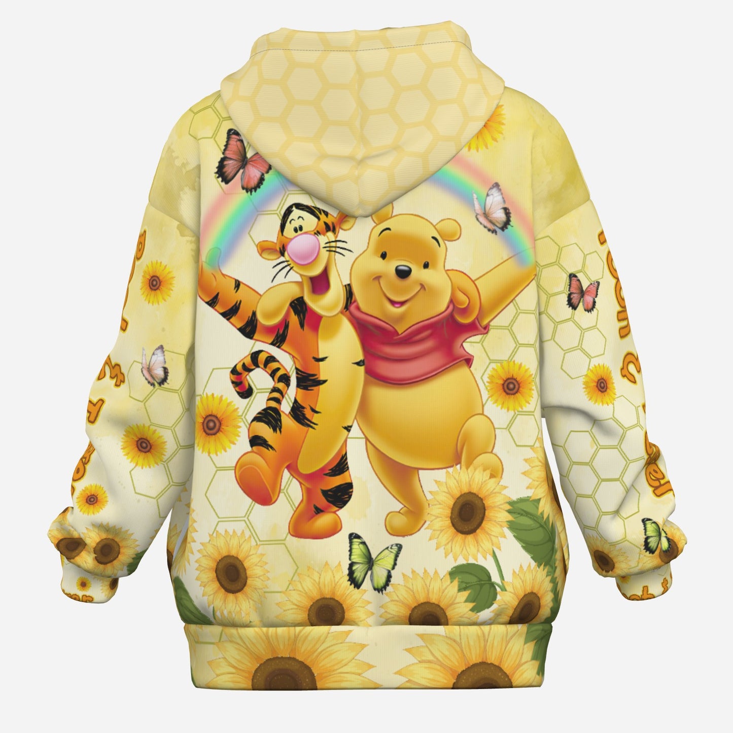 Winnie Pooh & Tiggert  Women's Zipper Hoodie With Pocket-Air Layer 230 GSM