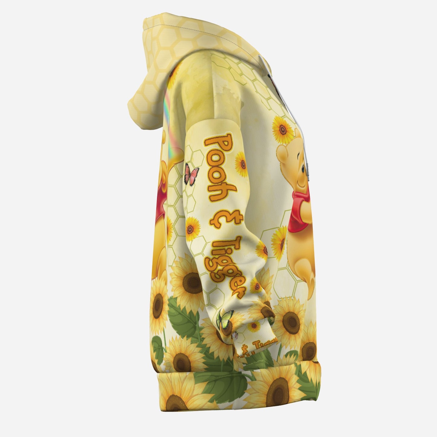 Winnie Pooh & Tiggert  Women's Zipper Hoodie With Pocket-Air Layer 230 GSM