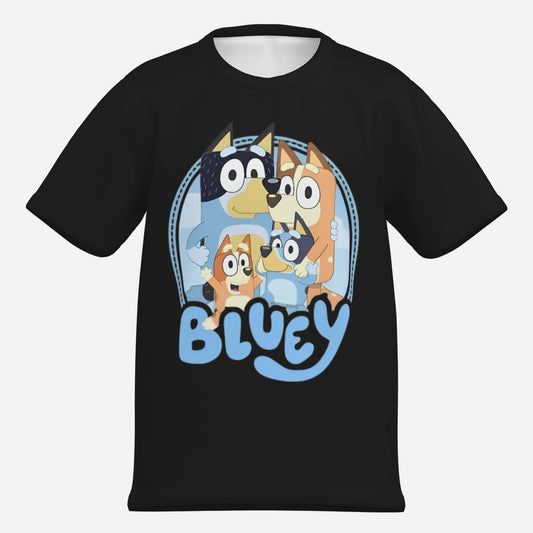 Bluey  Boy's O Neck T-Shirt-Imitation Cotton 170 GSM
