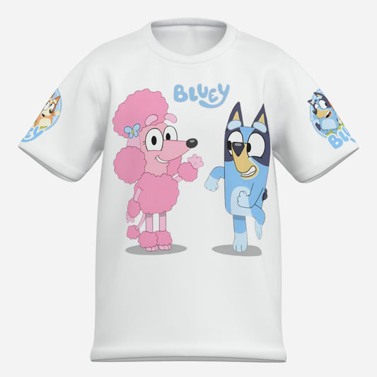 "Bluey" Boy's O Neck T-Shirt-Imitation Cotton 170 GSM