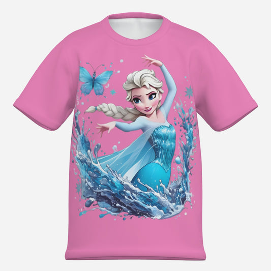 Frozen O Neck T-Shirt-Imitation Cotton 170 GSM