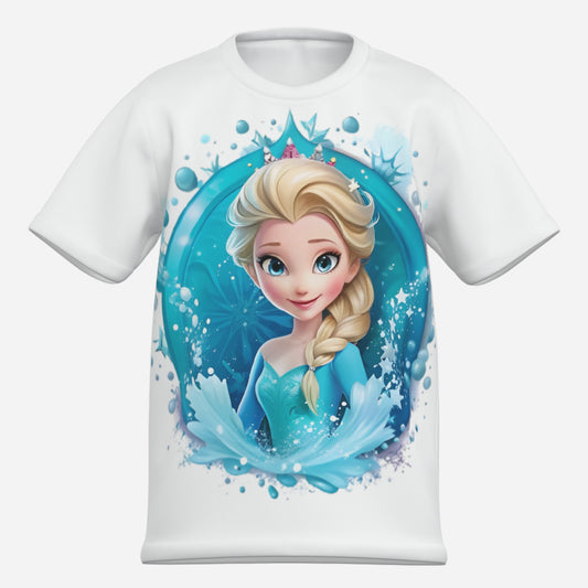 Frozen O Neck T-Shirt-Imitation Cotton 170 GSM