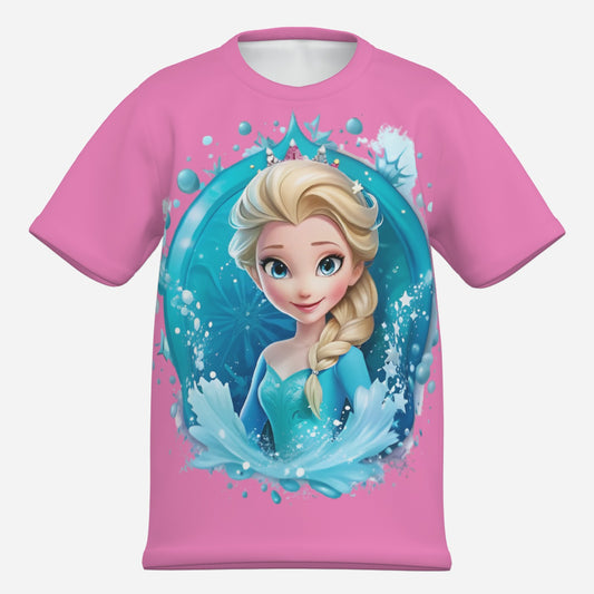 Frozen O Neck T-Shirt-Imitation Cotton 170 GSM