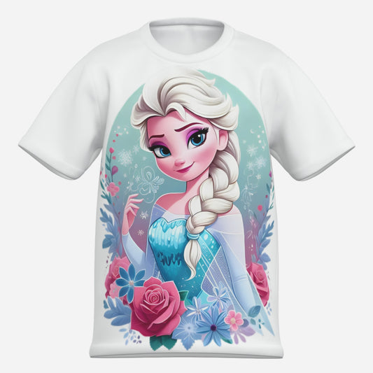 Frozen O Neck T-Shirt-Imitation Cotton 170 GSM