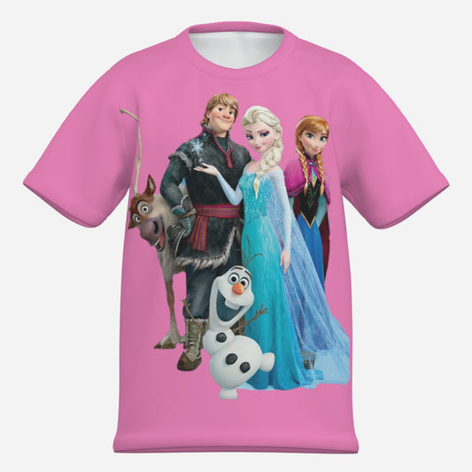 Frozen O Neck T-Shirt-Imitation Cotton 170 GSM