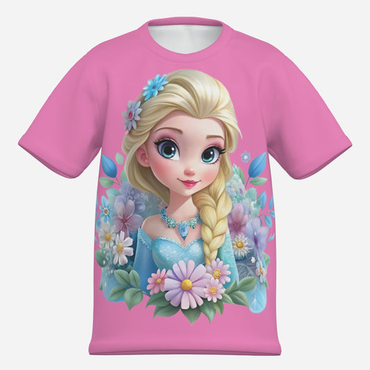 Frozen O Neck T-Shirt-Imitation Cotton 170 GSM