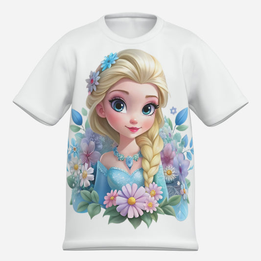 Frozen O Neck T-Shirt-Imitation Cotton 170 GSM