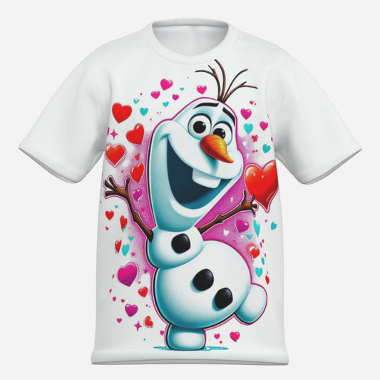 Frozen O Neck T-Shirt-Imitation Cotton 170 GSM
