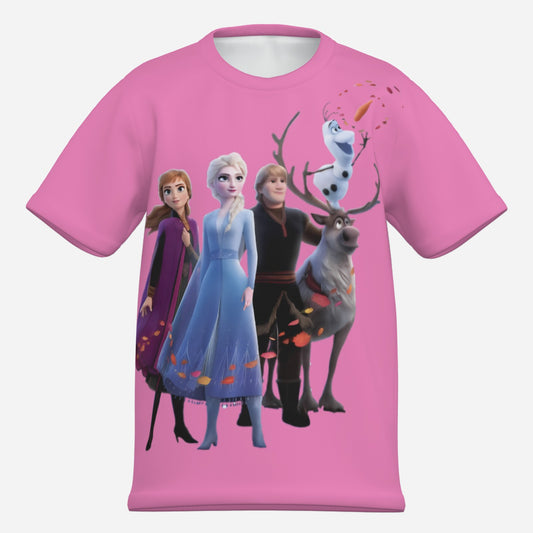 Frozen O Neck T-Shirt-Imitation Cotton 170 GSM
