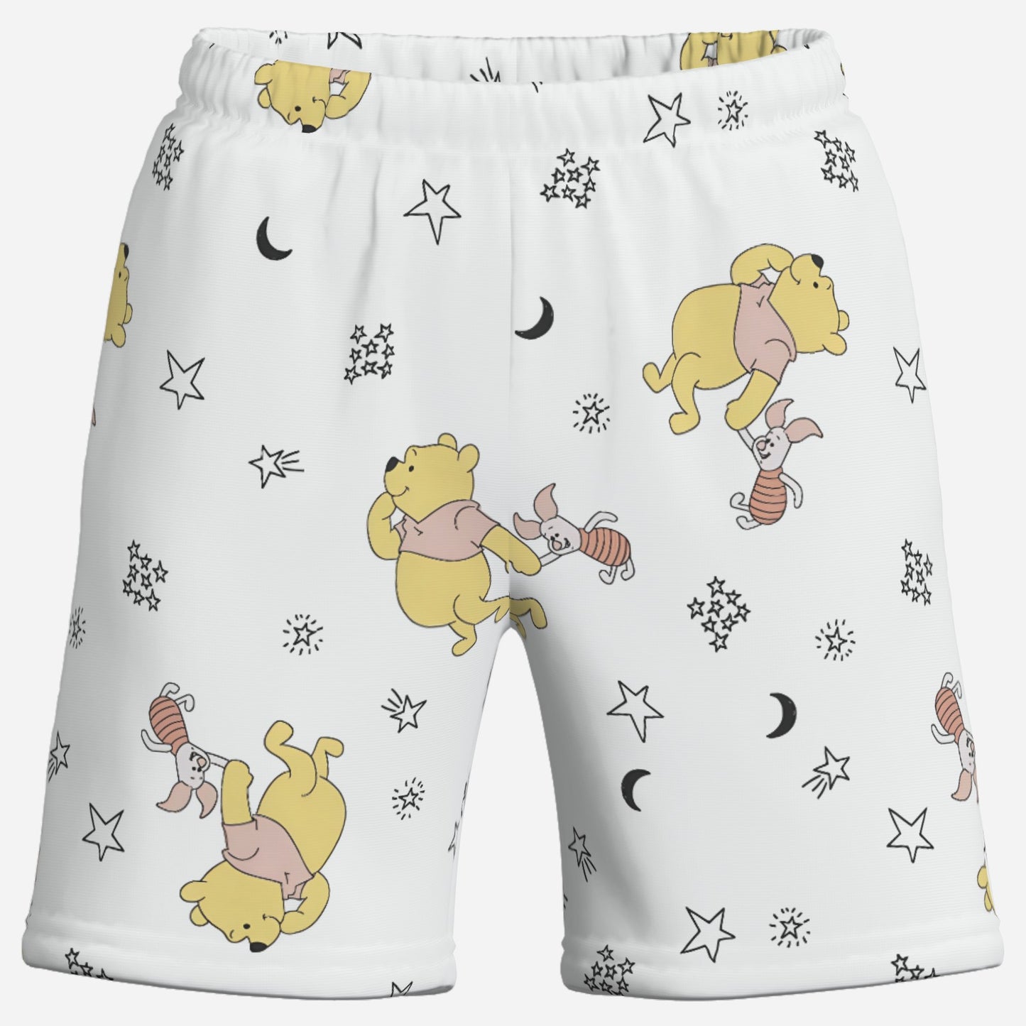 Winnie Pooh Elastic Waist Short Pants-Elastic Cloth 120 GSM