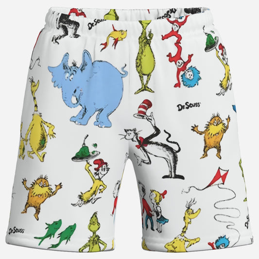 A Little Dr. Seuss Boy's Elastic Waist Short Pants-Elastic Cloth 120 GSM