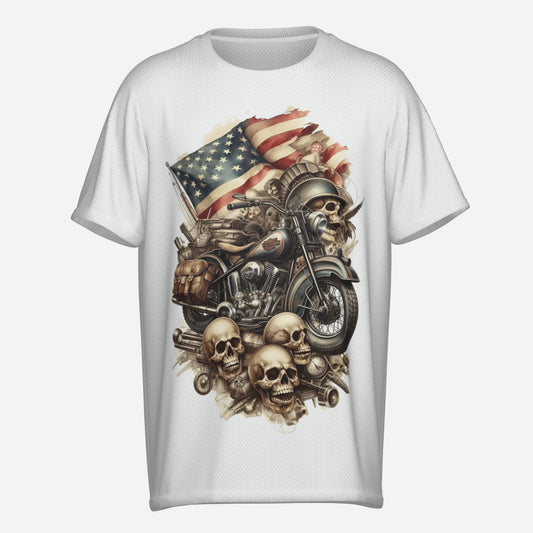 Harley Davidson Men's O Neck T-Shirt-Reinforced Neckline-Mi Tong Mesh 140 GSM