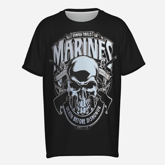 Marines Men's O Neck T-Shirt-Reinforced Neckline-Mi Tong Mesh 140 GSM