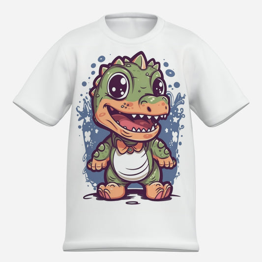 Lustiges Kinder Dino T-Shirt aus Baumwolle Imitat