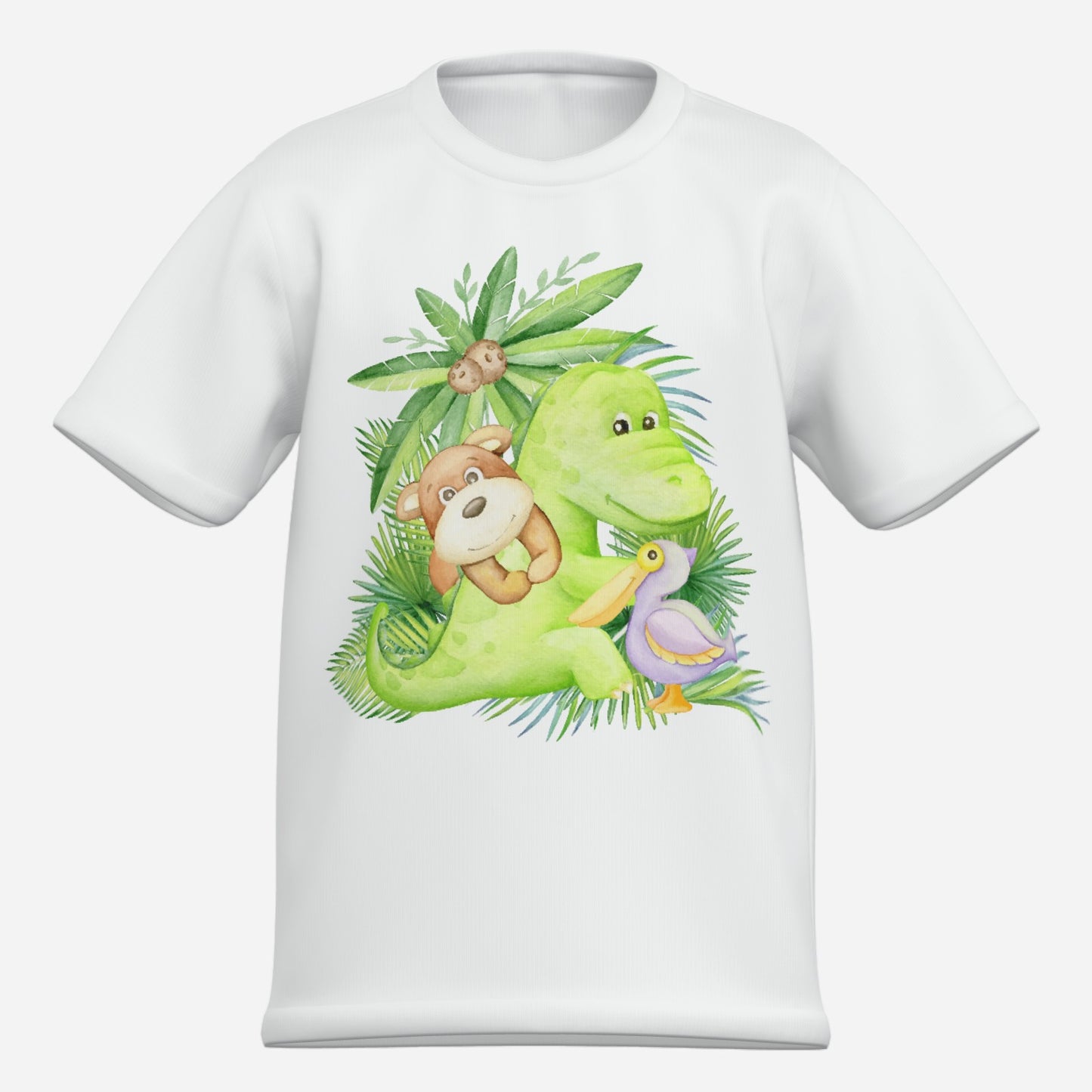 Lustiges Kinder Dino T-Shirt aus Baumwolle Imitat