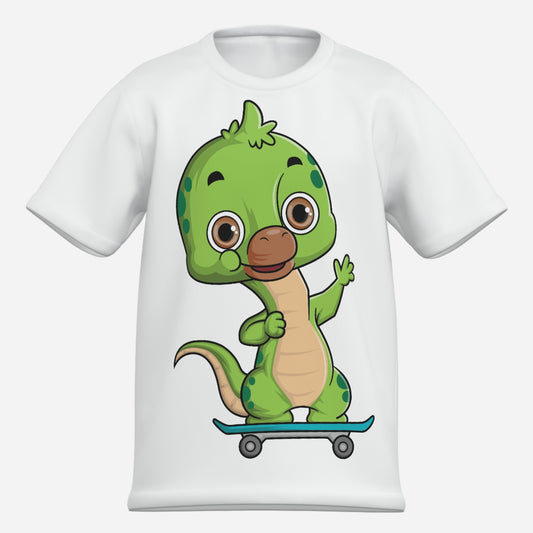 Lustiges Kinder Dino T-Shirt aus Baumwolle Imitat