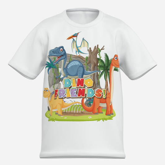 Lustiges Kinder Dino T-Shirt aus Baumwolle Imitat