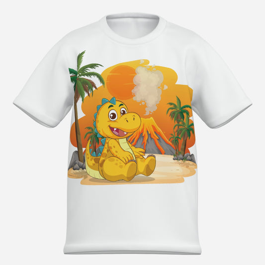 Lustiges Kinder Dino T-Shirt aus Baumwolle Imitat