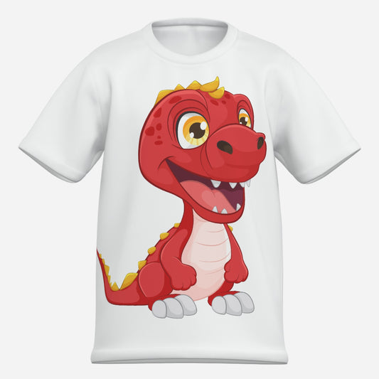 Lustiges Kinder Dino T-Shirt aus Baumwolle Imitat