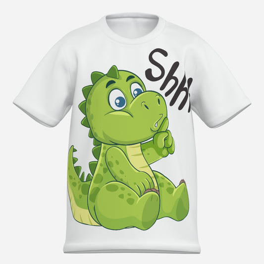 Lustiges Kinder Dino T-Shirt aus Baumwolle Imitat