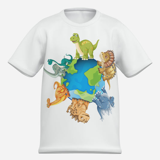 Lustiges Kinder Dino T-Shirt aus Baumwolle  Imitat