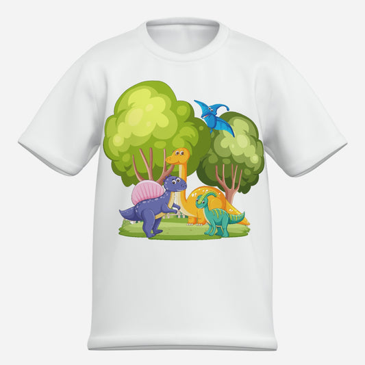 Lustiges Kinder Dino T-Shirt aus Baumwolle  Imitat